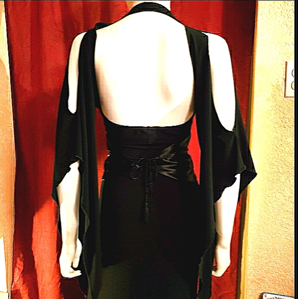 🖤RARE VTG Black Oriental Inspired Dress by one 🖤 - Picture 6 of 9